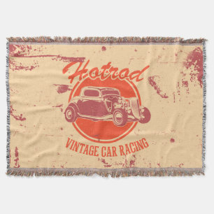 Retro Car Design Throw Blanket