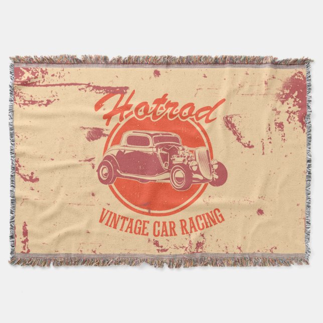 Retro Car Design Throw Blanket (Front)