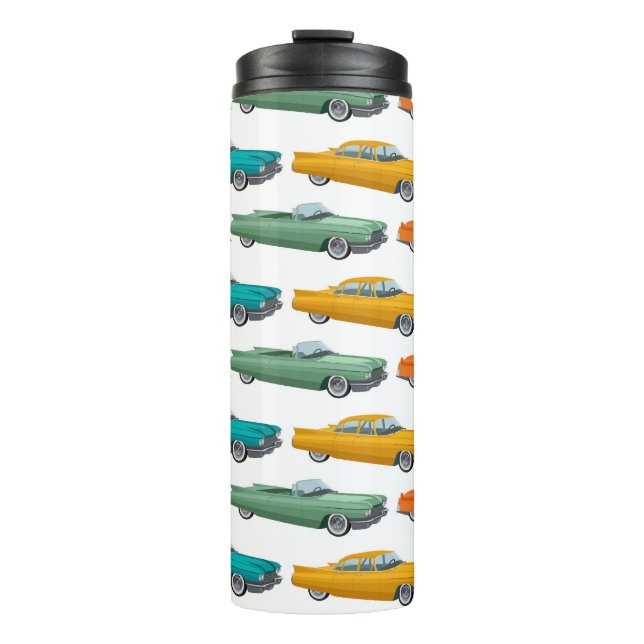 Retro Car Fifties Style Pattern Thermal Tumbler (Front)