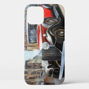 Retro Car Old City Painting iPhone 12 Case