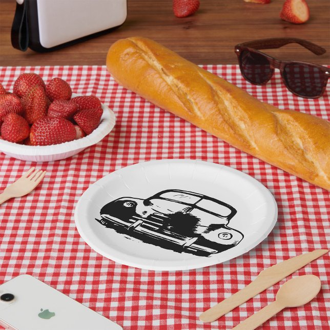 Retro Car Paper Plate (Creator Uploaded)