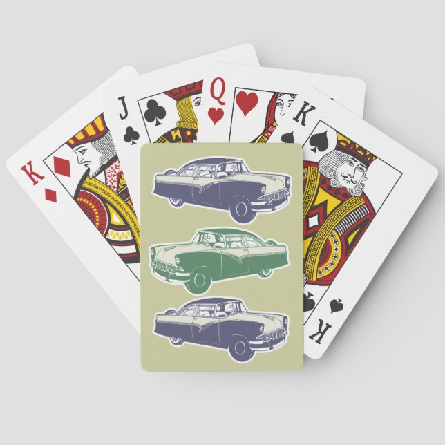 Retro Car Playing Cards (Back)