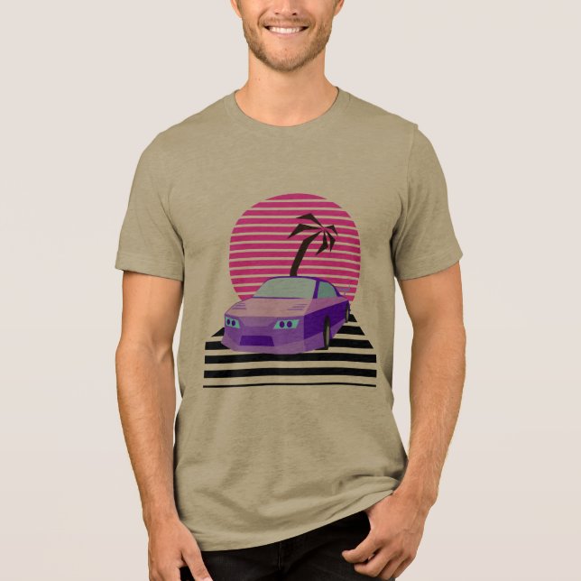 Retro Car Tri-Blend Shirt (Front)