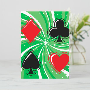Retro Card Suits Vibrant Red and Black