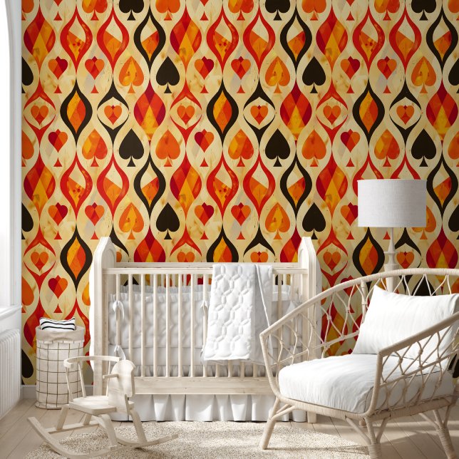 Retro Card Suits Wallpaper (Kids)