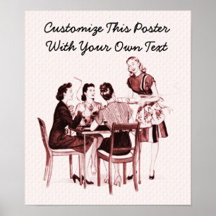 Retro Cards and Coffee Poster