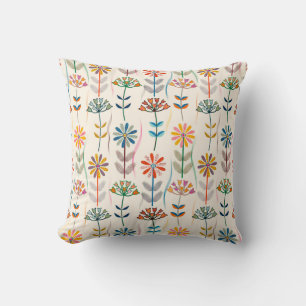 Retro Carnival Blooms Cushion