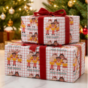 Retro Carolers Christmas Wrapping Paper