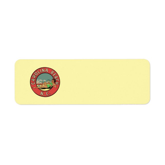 Retro Carolina Beach Roundel Return Address Label (Front)