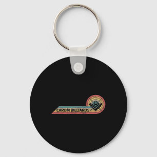 Retro Carom Billiards Vintage Player Film Strip Key Ring