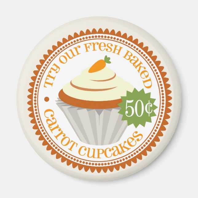 Retro Carrot Cake Magnet (Front)