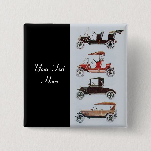 RETRO CARS 2- Auto repair automotive ,black 15 Cm Square Badge (Front)