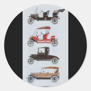 RETRO CARS 2- Auto repair automotive brown Classic Round Sticker