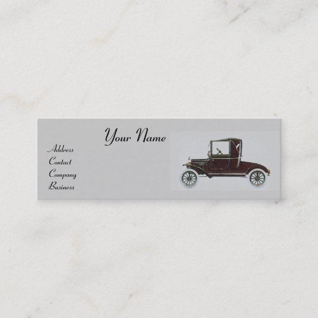 RETRO CARS 2- Auto repairs, automotive Mini Business Card (Front)