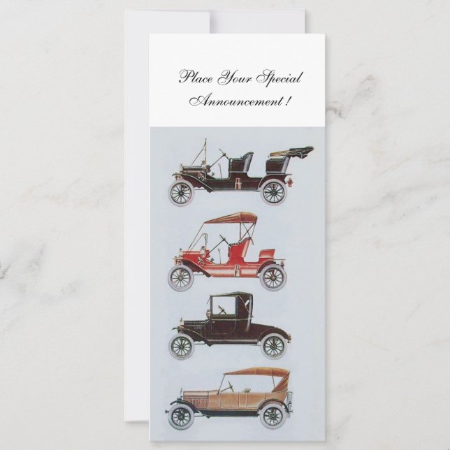 RETRO CARS 2 , AUTO RESTORATION ,blue white Announcement (Front)