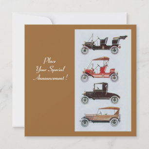 RETRO CARS 2 , AUTO RESTORATION ,blue white brown Announcement