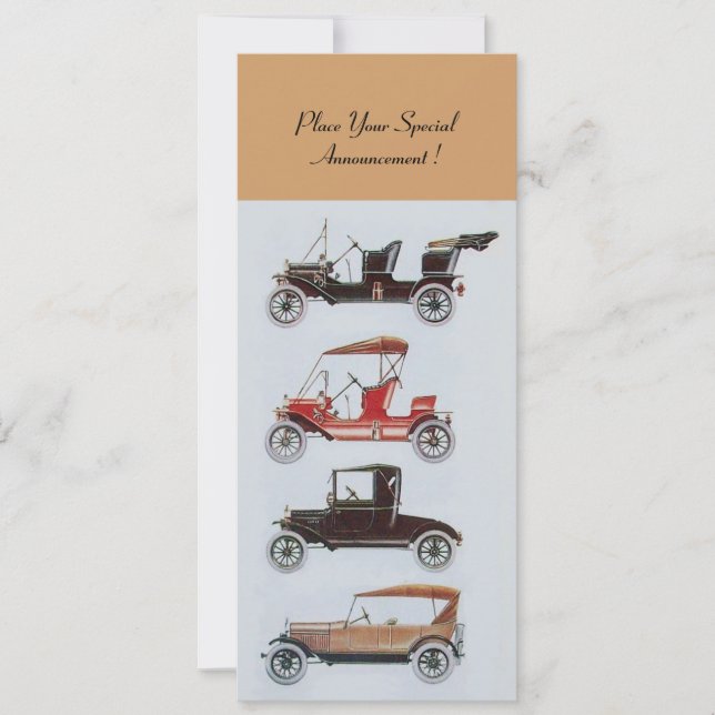 RETRO CARS 2 , AUTO RESTORATION ,brown white Announcement (Front)