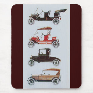 RETRO CARS 2 , AUTO RESTORATION grey brown red Mouse Pad