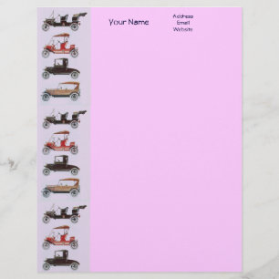 RETRO CARS 2 AUTO RESTORATION grey red black pink Customised Letterhead