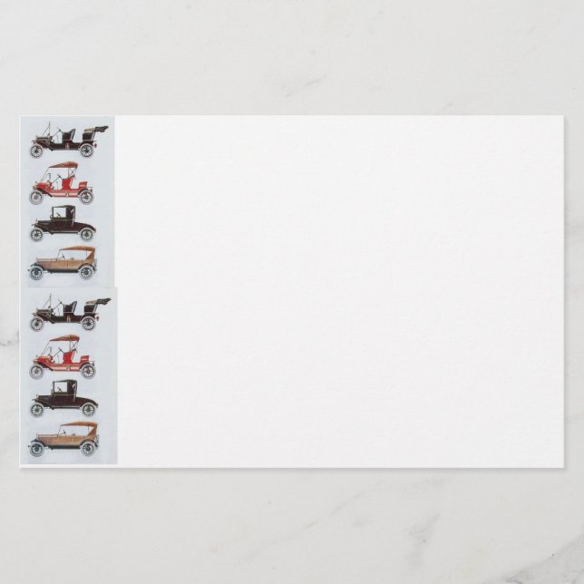 RETRO CARS 2 , AUTO RESTORATION grey red white Stationery (Front)
