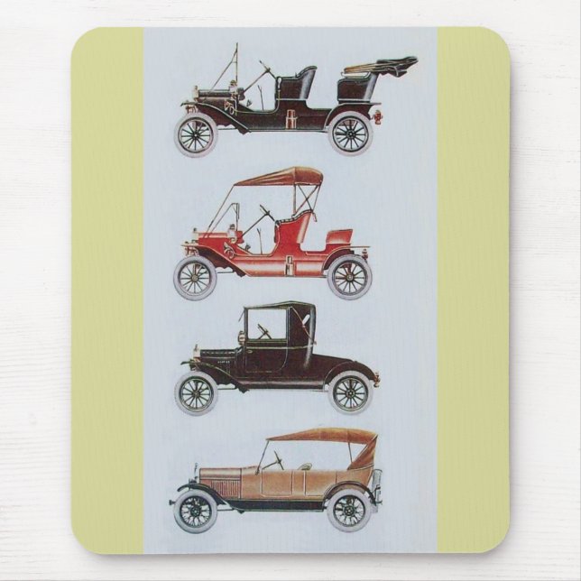 RETRO CARS 2 , AUTO RESTORATION grey yellow red Mouse Pad (Front)
