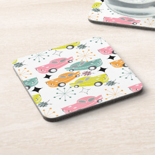 Retro Cars Atomic Starburst Modern Mid Century Coaster
