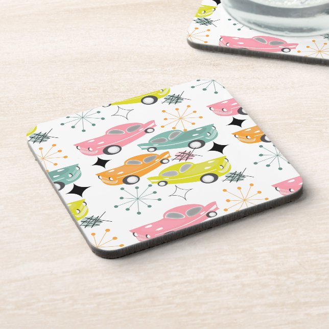 Retro Cars Atomic Starburst Modern Mid Century  Coaster (Left Side)