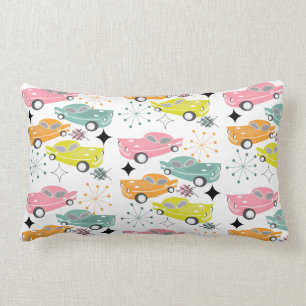 Retro Cars Atomic Starburst Modern Mid Century Lumbar Cushion