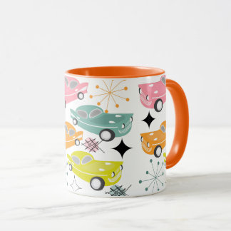 Retro Cars Atomic Starburst Modern Mid Century Mug