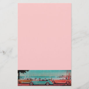 RETRO CARS - Auto repair automotive ,blue yellow Stationery