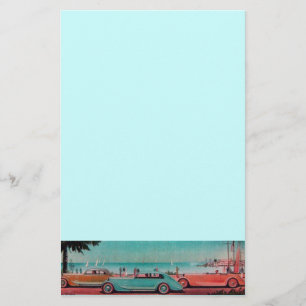 RETRO CARS - Auto repair automotive ,blue yellow Stationery