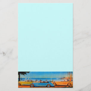 RETRO CARS - Auto repair automotive ,blue yellow Stationery