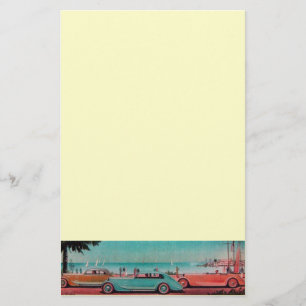 RETRO CARS - Auto repair automotive ,blue yellow Stationery