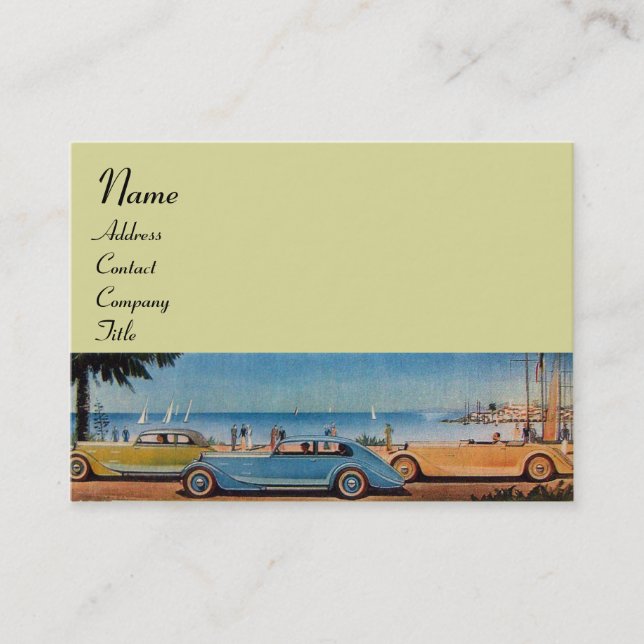 RETRO CARS - Auto repair automotive Business Card (Front)