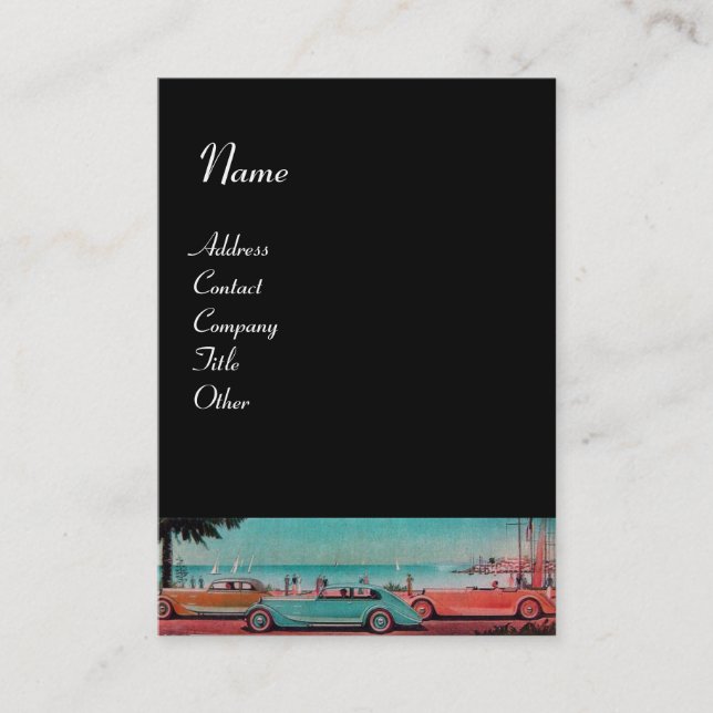 RETRO CARS - Auto repair automotive Business Card (Front)