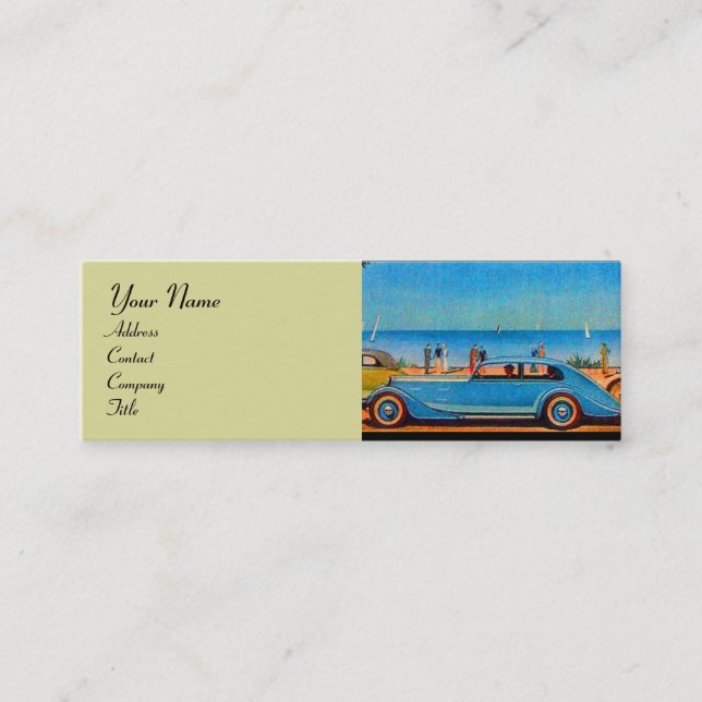 RETRO CARS - Auto repair automotive Mini Business Card (Front)
