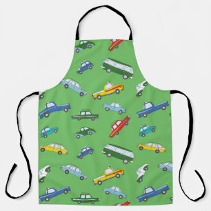 Retro Cars: Cute Hand-Drawn Pattern Apron