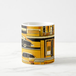 Retro Cars Geometric Mustard Mid Century  Coffee Mug