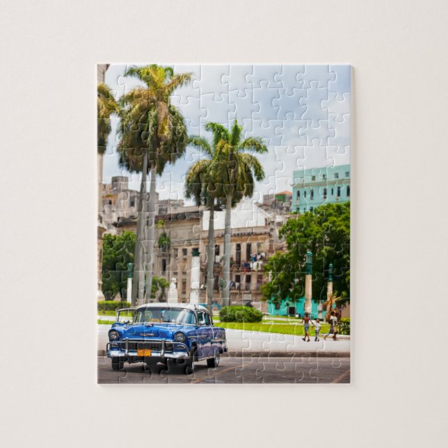 Retro cars on the Havana street Jigsaw Puzzle (Vertical)