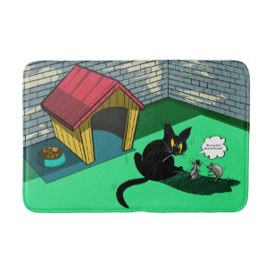 Retro Cartoon Black Cat and Mice Comic Area Rug
