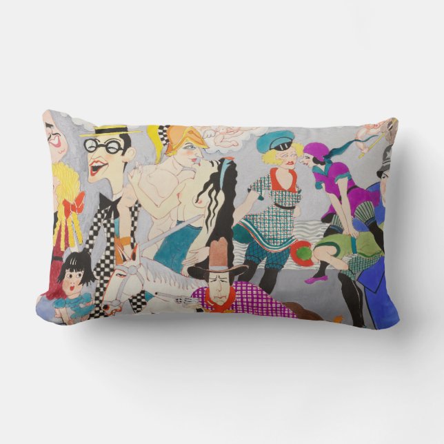 Retro Cartoon Characters  Lumbar Cushion (Front)