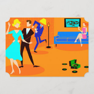 Retro Cartoon Cocktail Party Invitations