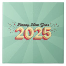 Retro cartoon design happy new year 2025 text