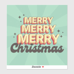 Retro cartoon design merry christmas text