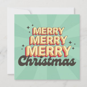 Retro cartoon design merry christmas text invitation