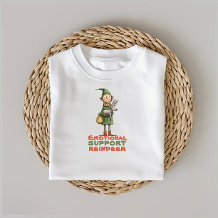 Retro cartoon elf reindeer ironic wishes T-Shirt