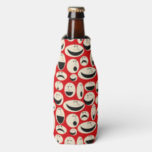 Retro Cartoon Faces Pattern Bottle Cooler