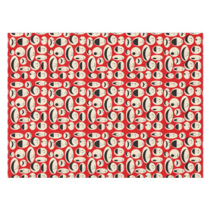 Retro Cartoon Faces Pattern Tablecloth