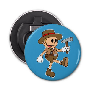 Retro Cartoon Geologist (Colour) Bottle Opener