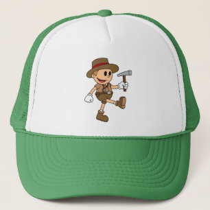 Retro Cartoon Geologist Print Trucker Hat